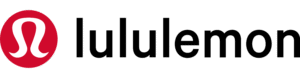 Lululemon logo featuring a white stylized A shape in a red circle next to the word lululemon in bold black lowercase letters on a light background.